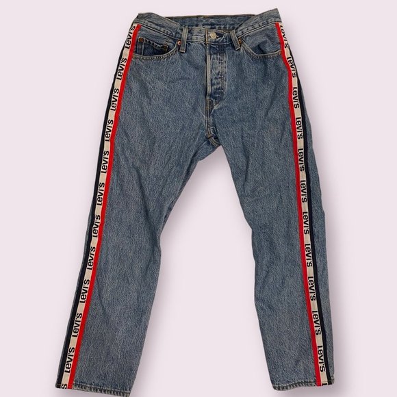 Levi’s | Women’s | 501 Logo Tape Straight Jeans | W28 L26 - Picture 1 of 5